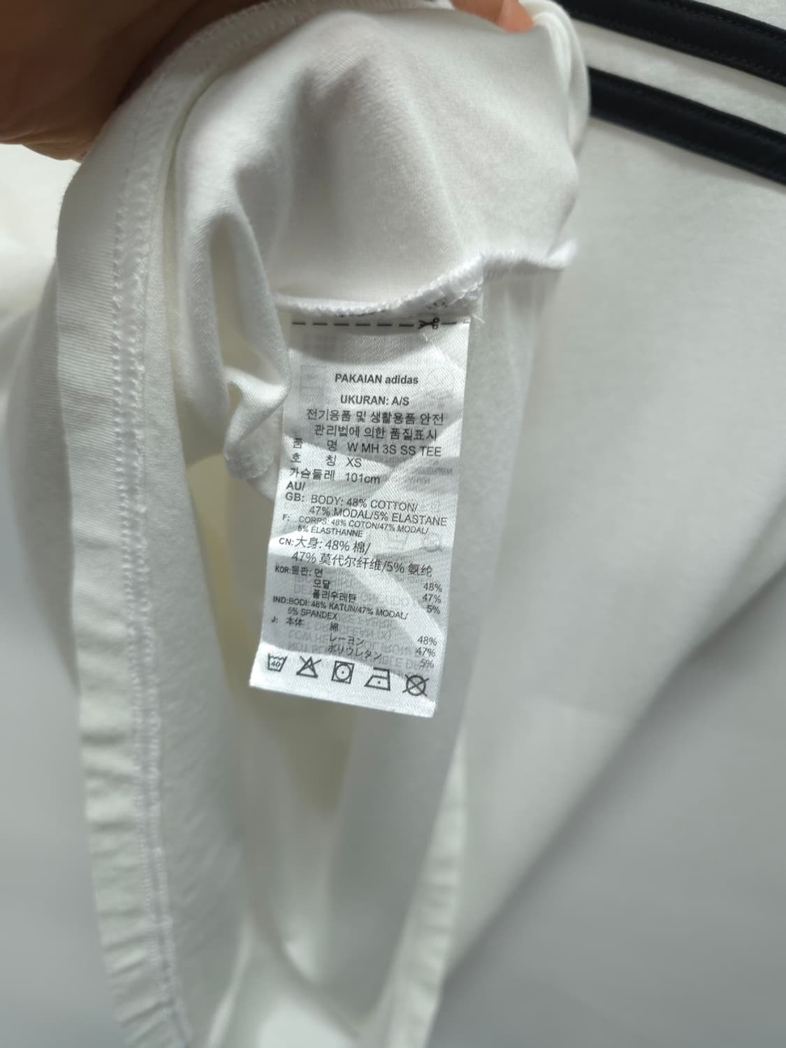 아디다스 여성 백라인 3선 스트라이프 로고 반팔 티셔츠 (~66) 상품이미지10