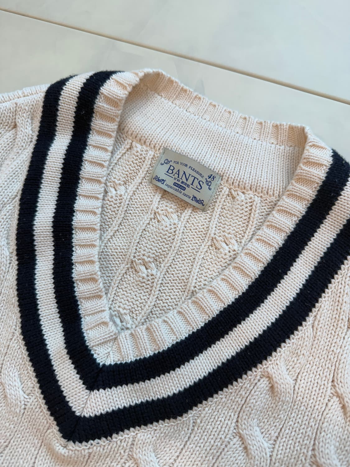 반츠 v넥 크리켓 케이블 니트 48(100-105) 상품이미지4