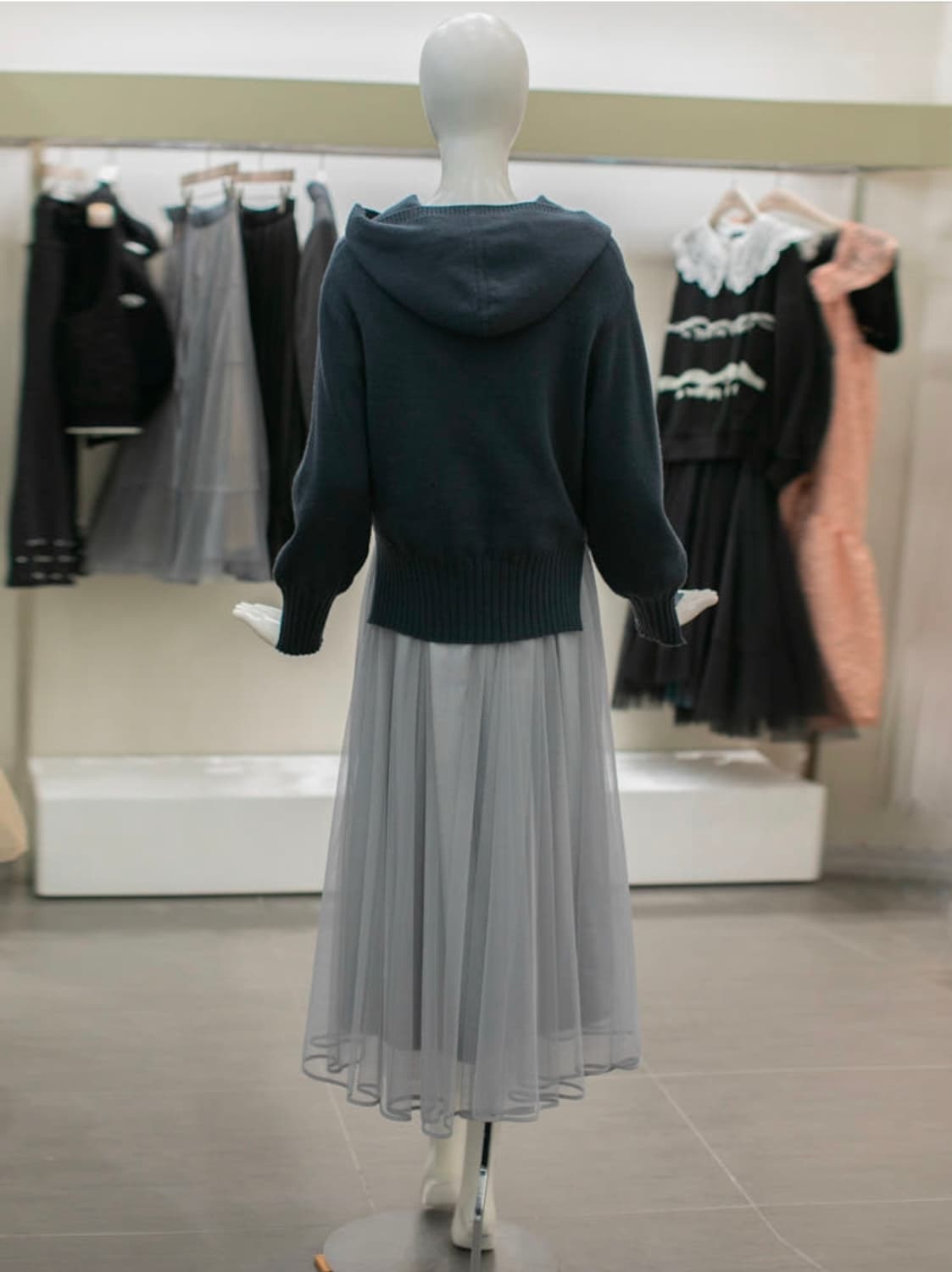 한섬 오즈세컨 2021 골지 후드 니트 탑 44~55 상품이미지2