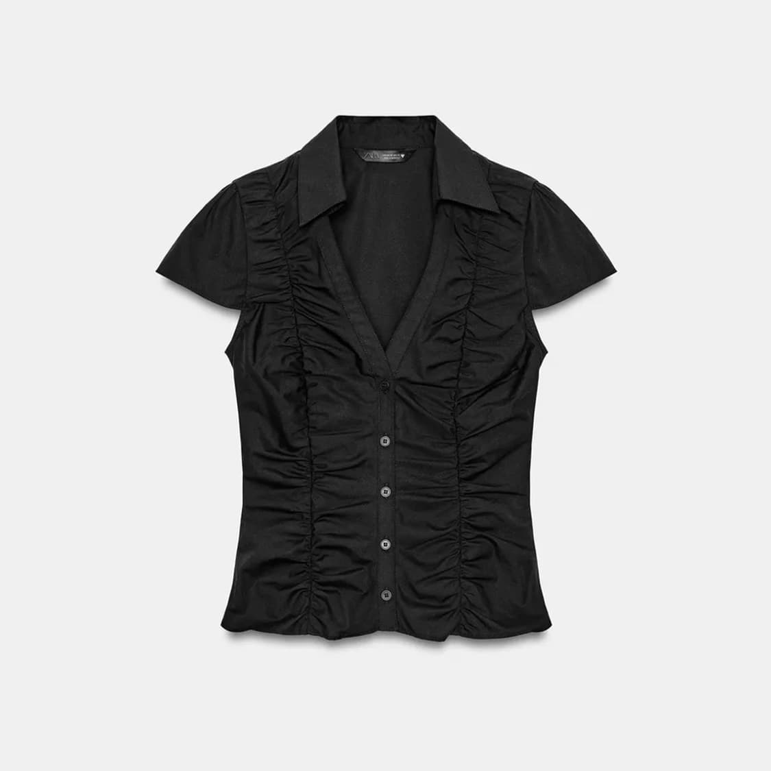 zara 자라 포플린 셔링 탑 블랙 상품이미지4