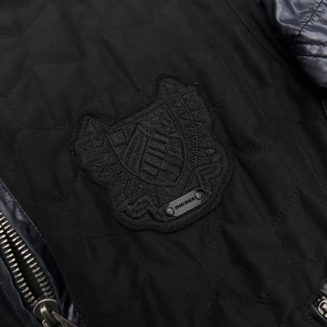 디젤 레더도킹 나일론 바이커 집업 자켓 상품이미지4