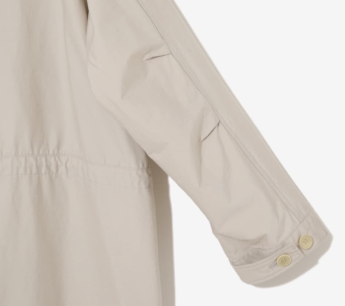 언더커버 베이지 사선 비대칭 드로스트링 면 후디코트 상품이미지8