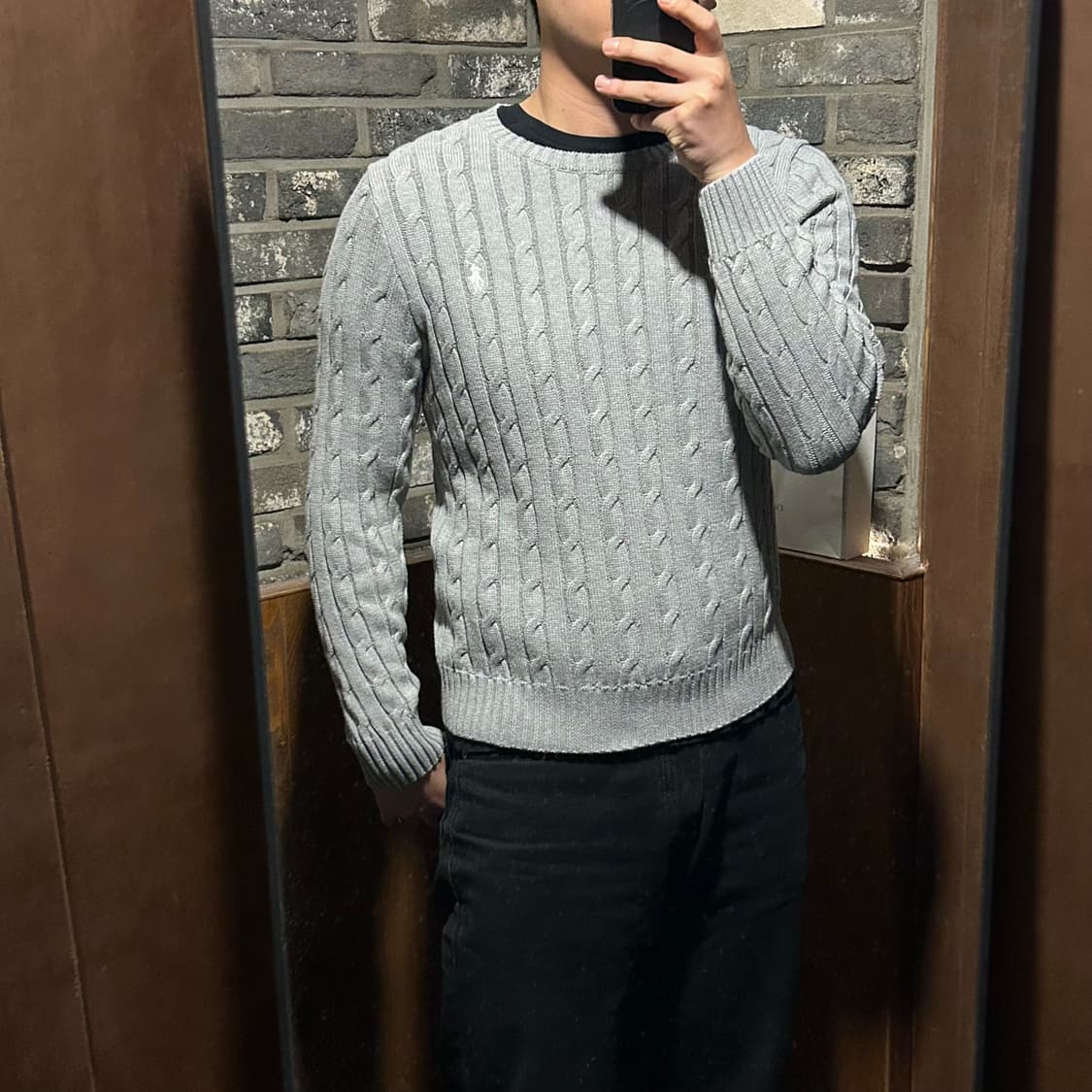 XL) 폴로 랄프로렌 케이블 꽈배기 라운드넥 니트 신형 큐알탭 상품이미지9