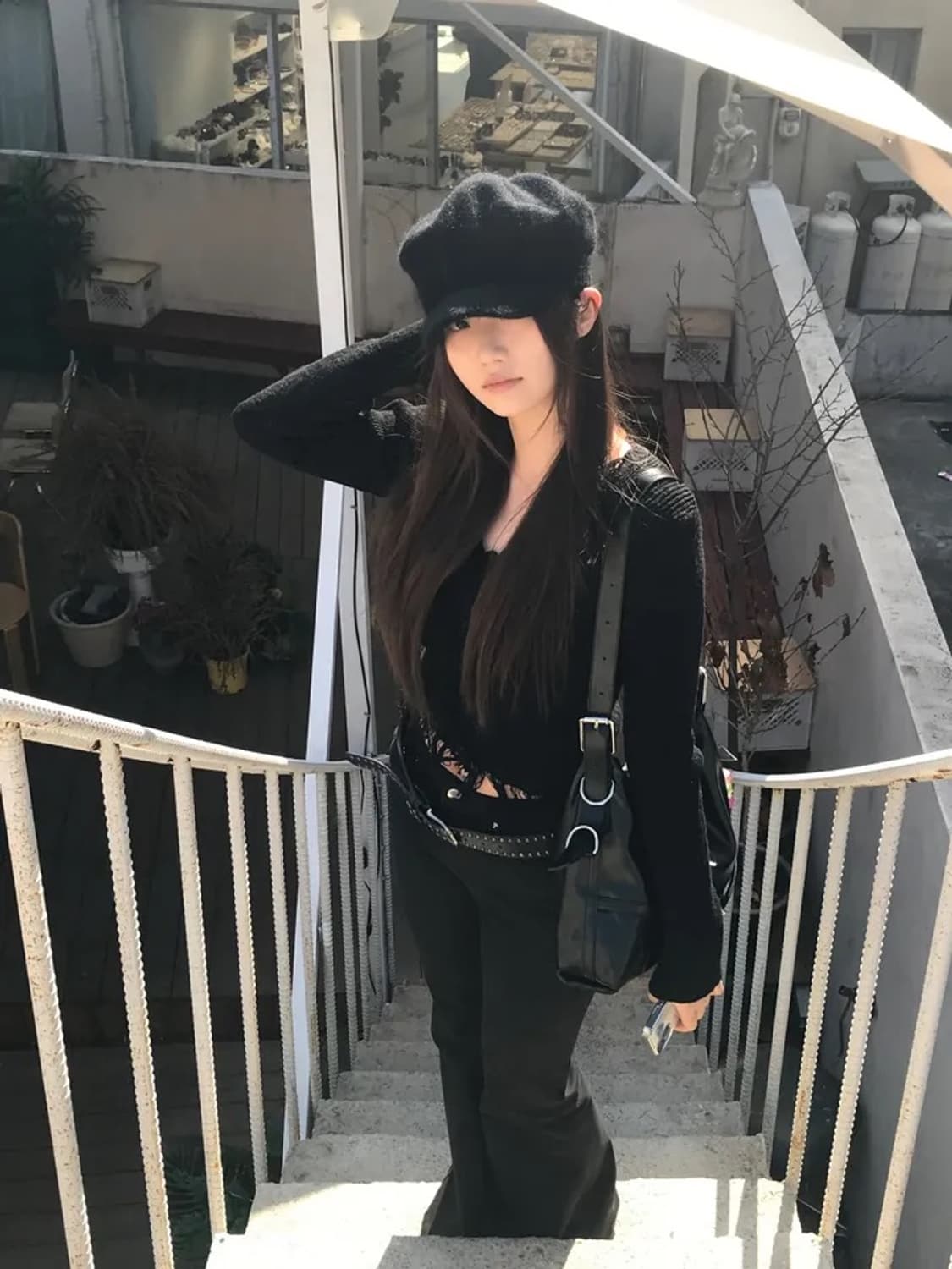 택ㅇ새제품) ootj 스터드 부츠컷 데님 팬츠 블랙 m 상품이미지4