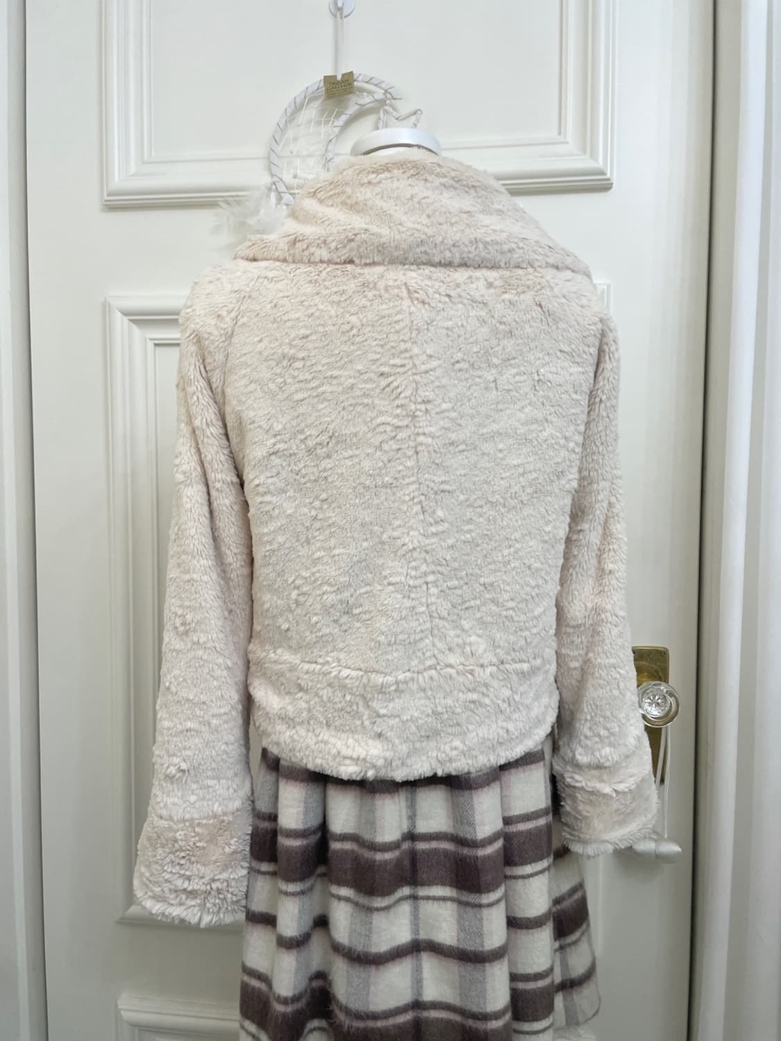 ivory collar one button lovely fur jacke 상품이미지5