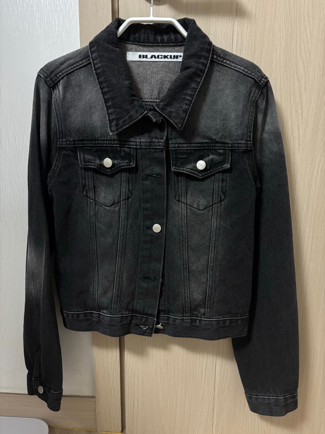 블랙업 스위텐 워싱 데님자켓 M 흑청 상품이미지3