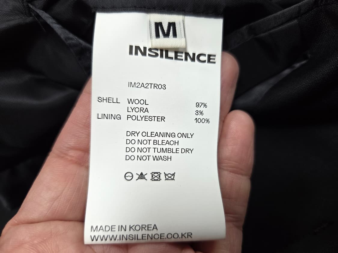 인사일런스(INSILENCE) 히든버튼 울 트렌치코트 95-100 상품이미지10