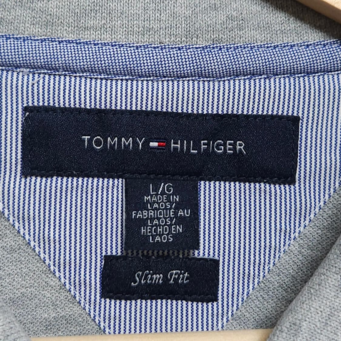  105)TOMMY 타미 힐피거 긴팔 카라티 그레이 상품이미지3