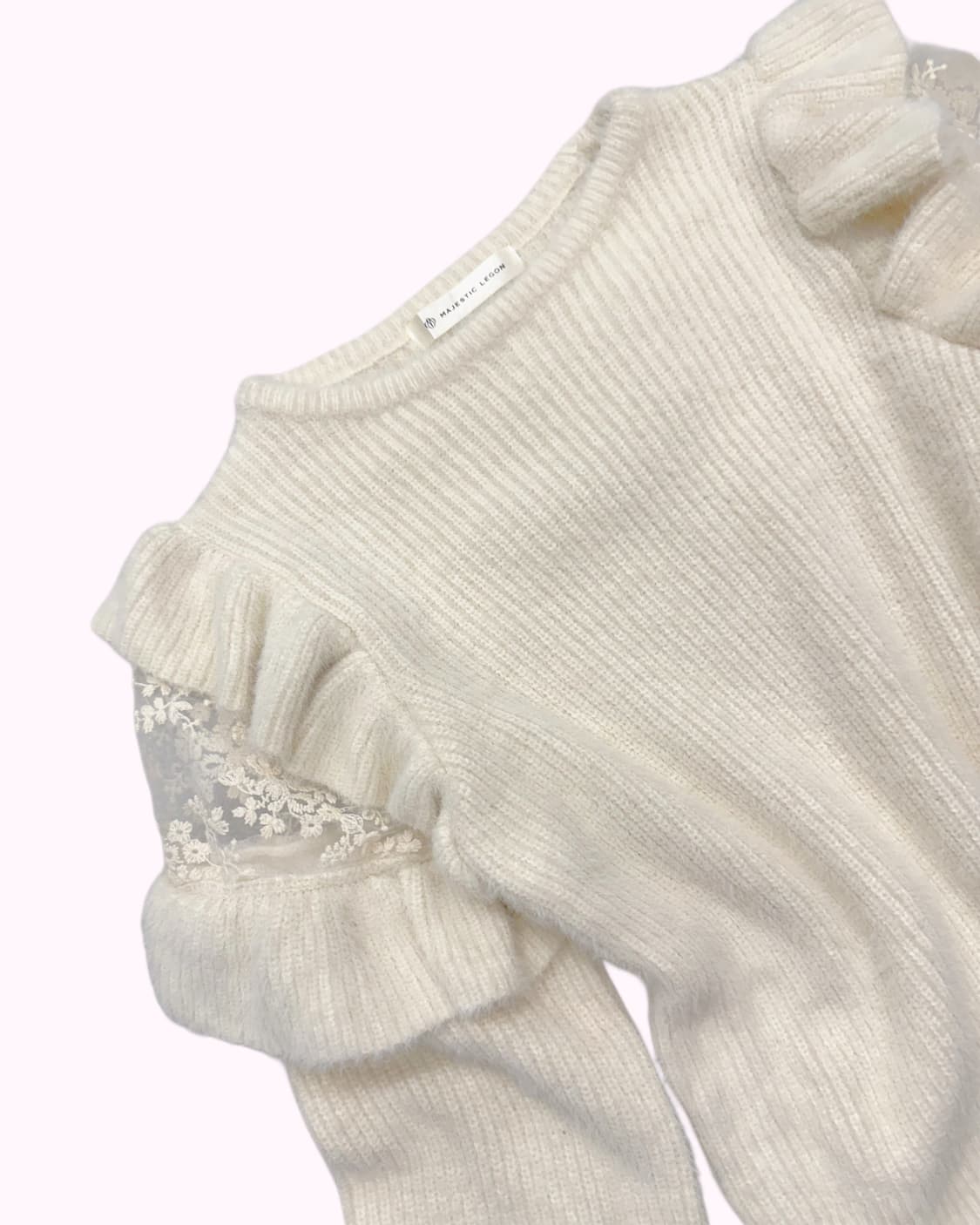 hairy ruffle lace sleeve knit 상품이미지3