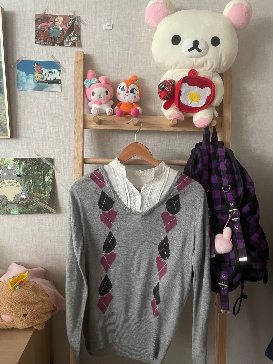 모리걸 빈티지 하트 레이스 레이어드 니트 🩶💗 상품이미지1