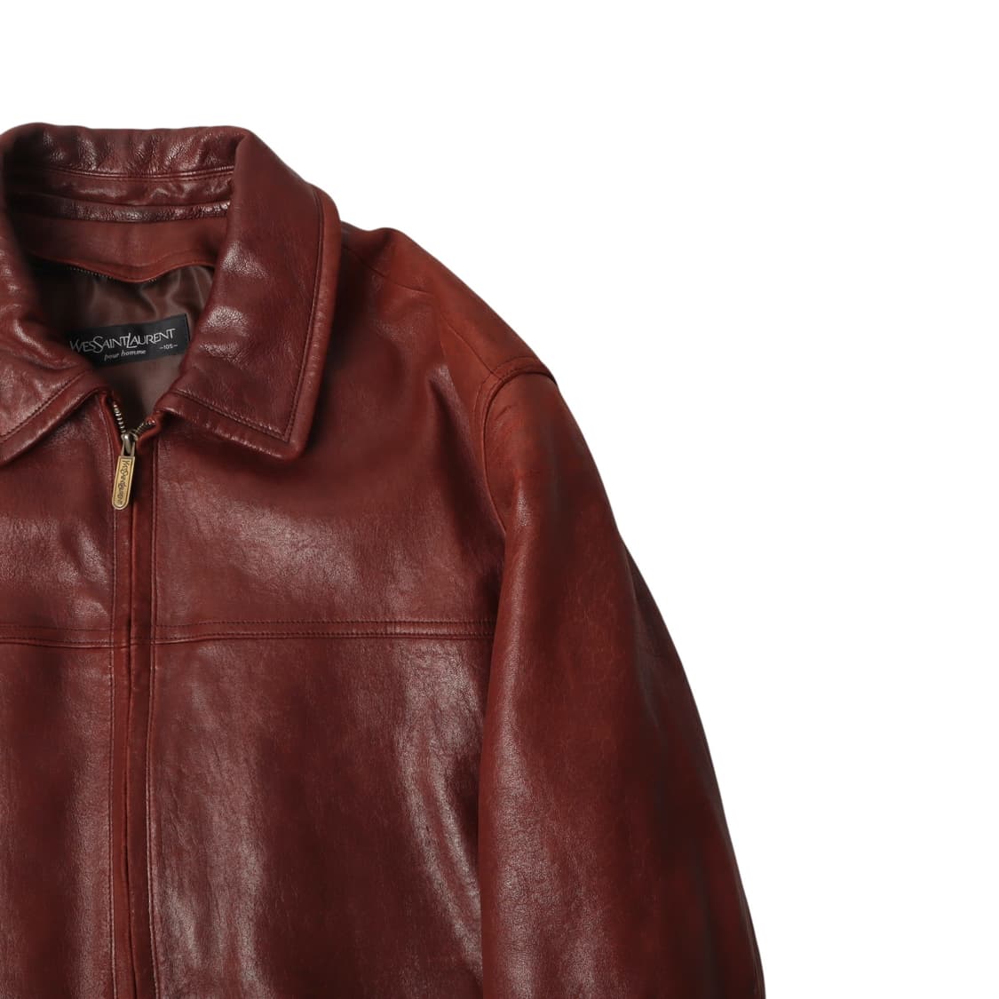 입생로랑 레드브라운 헤비 램스킨 레더자켓 상품이미지3