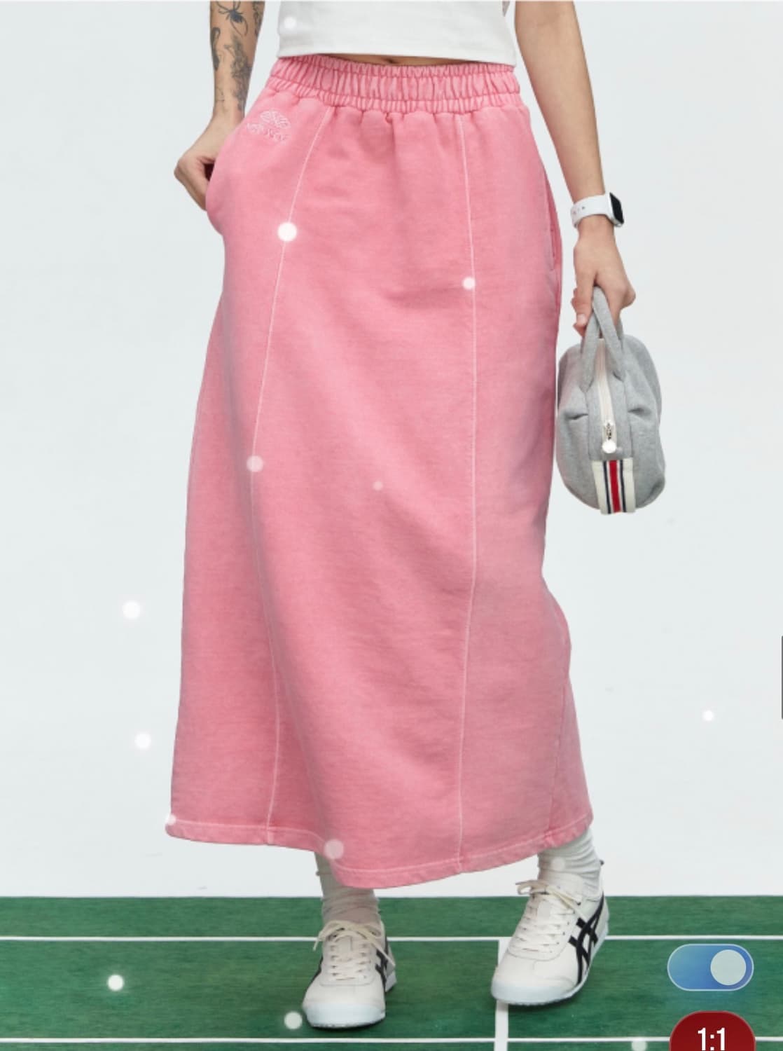 미나수 피그먼트 롱 스커트 (핑크) 상품이미지5