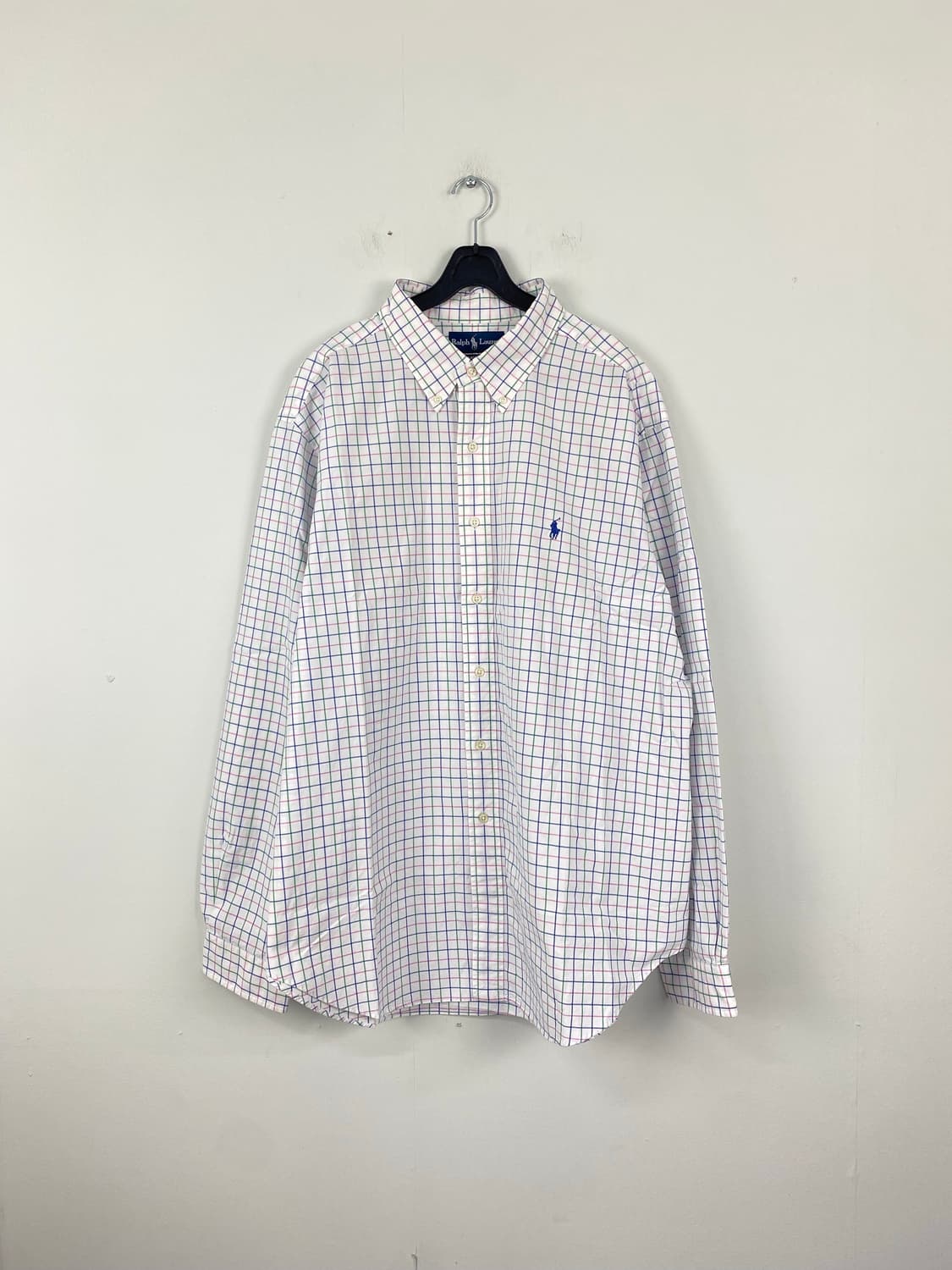폴로 랄프로렌 화이트 체크 셔츠 XXL 상품이미지1