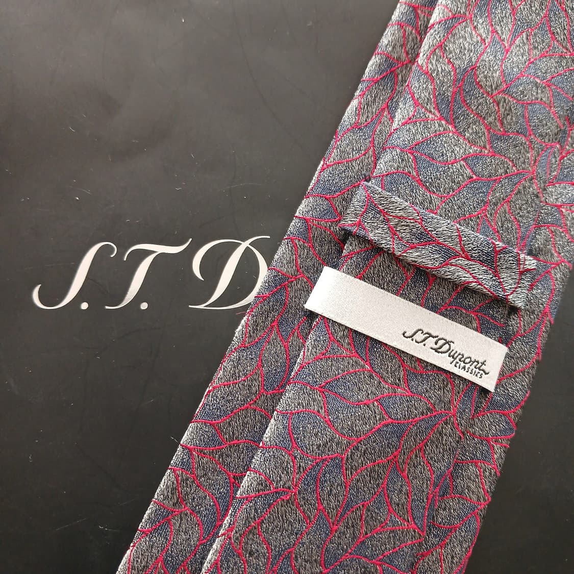 에스.티. 듀퐁 실크 그레이 슬림 넥타이 7.9cm B등급 A18637 상품이미지6