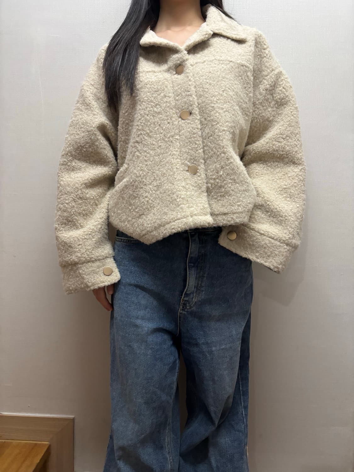 빈티지 아이보리 퍼 자켓 상품이미지3