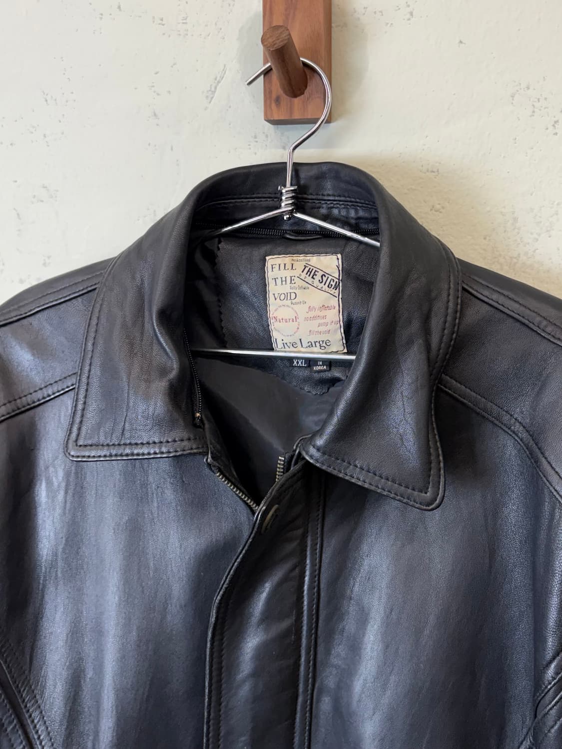 빈티지 양가죽 퍼카라 탈부착 레더 봄버 자켓 상품이미지2