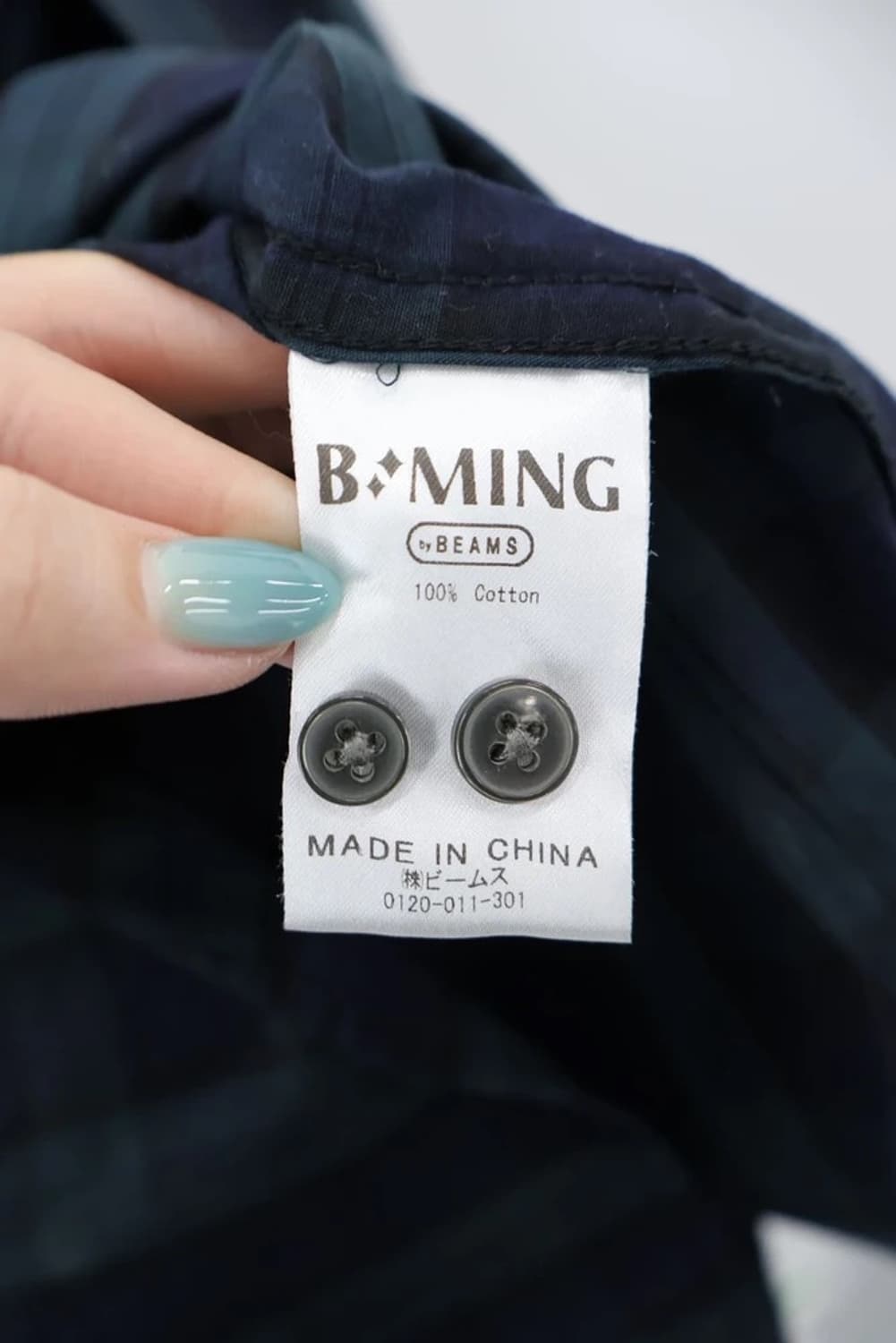 Beams Navy Plaid Shirt 상품이미지6