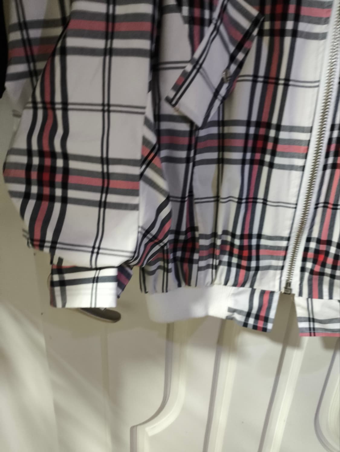 빅사이즈 바운스 깅엄체크 봄버 블루종 자켓 상품이미지3