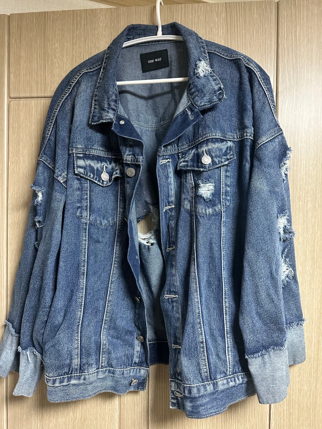 데미지 데님셔츠 상품이미지1