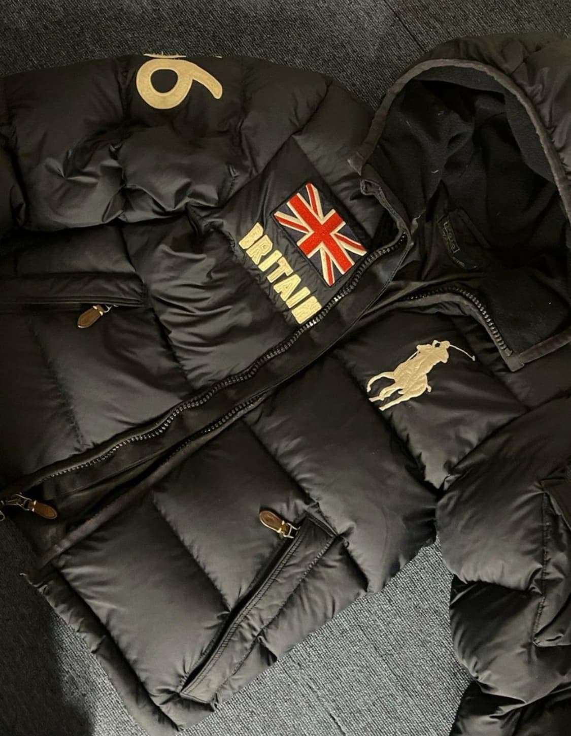 폴로 빅포니 성조기 브리튼 패딩 블랙 s 상품이미지1