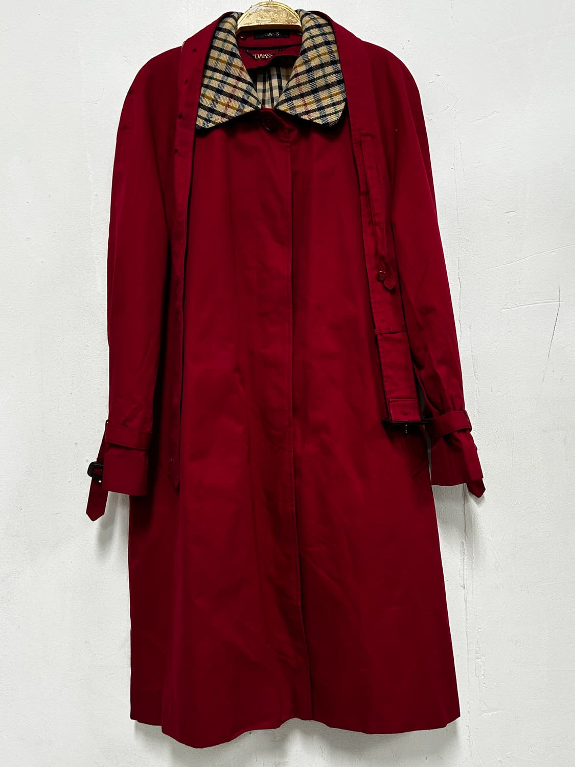 닥스 체크 안감 레드 코트 상품이미지2