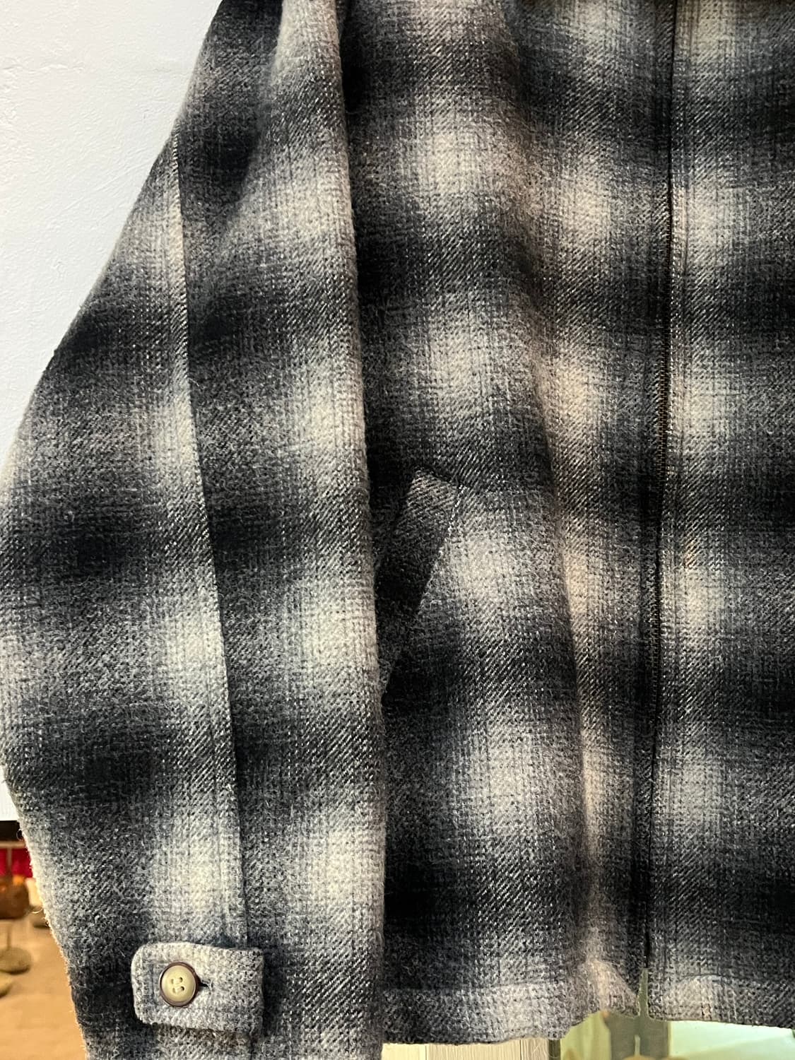 Creation Cube 옴브레 체크 울 자켓 L 상품이미지5