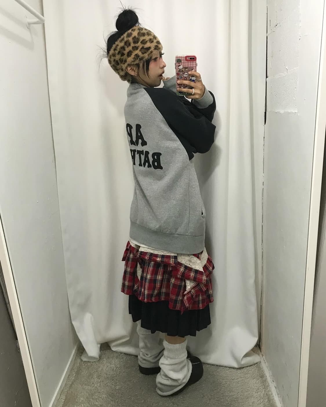 Bape 90s Grey Sweat Varsity JK 상품이미지5