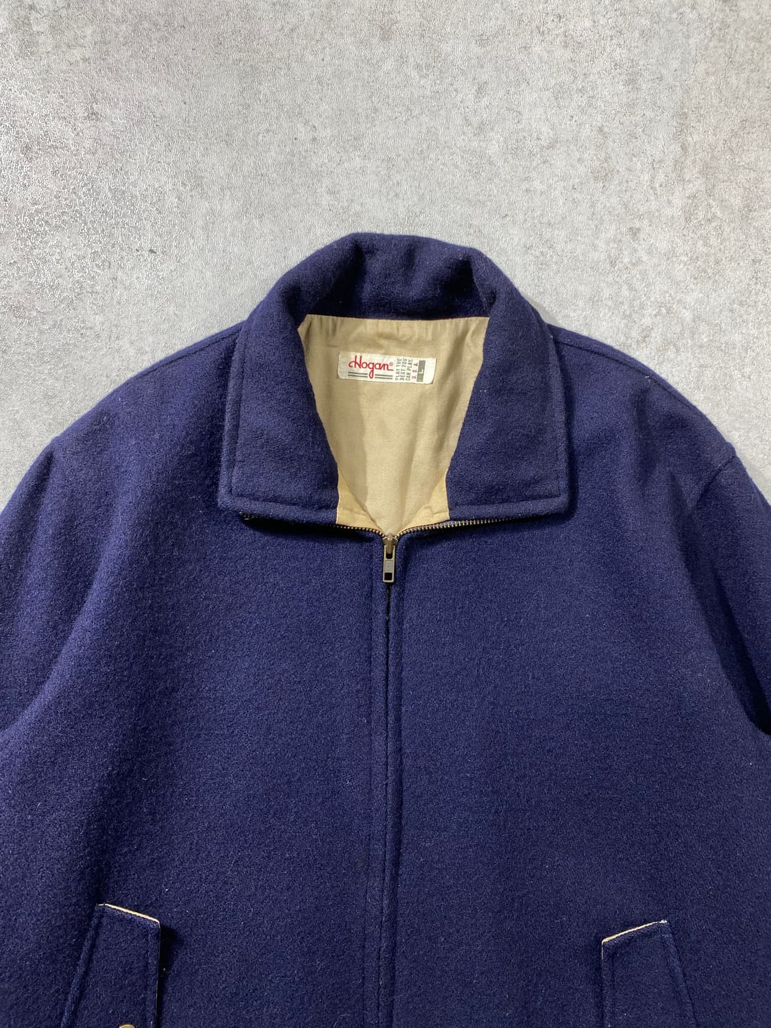 [L] 90s Hogan 호건 다크네이비 울 집업 자켓 상품이미지2
