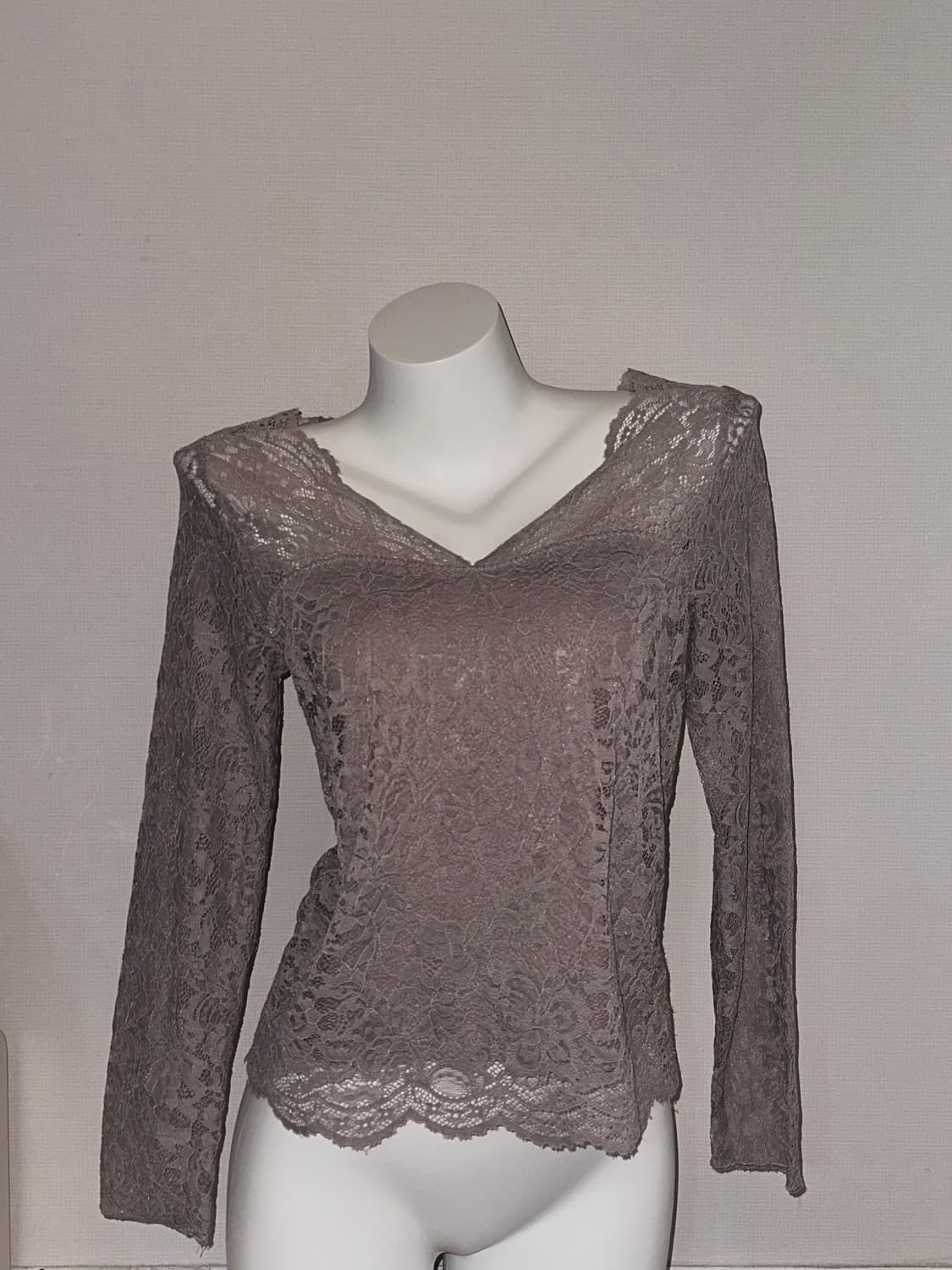 빈티지 모브베이지 페어리코어 레이스 시스루 탑 상품이미지1