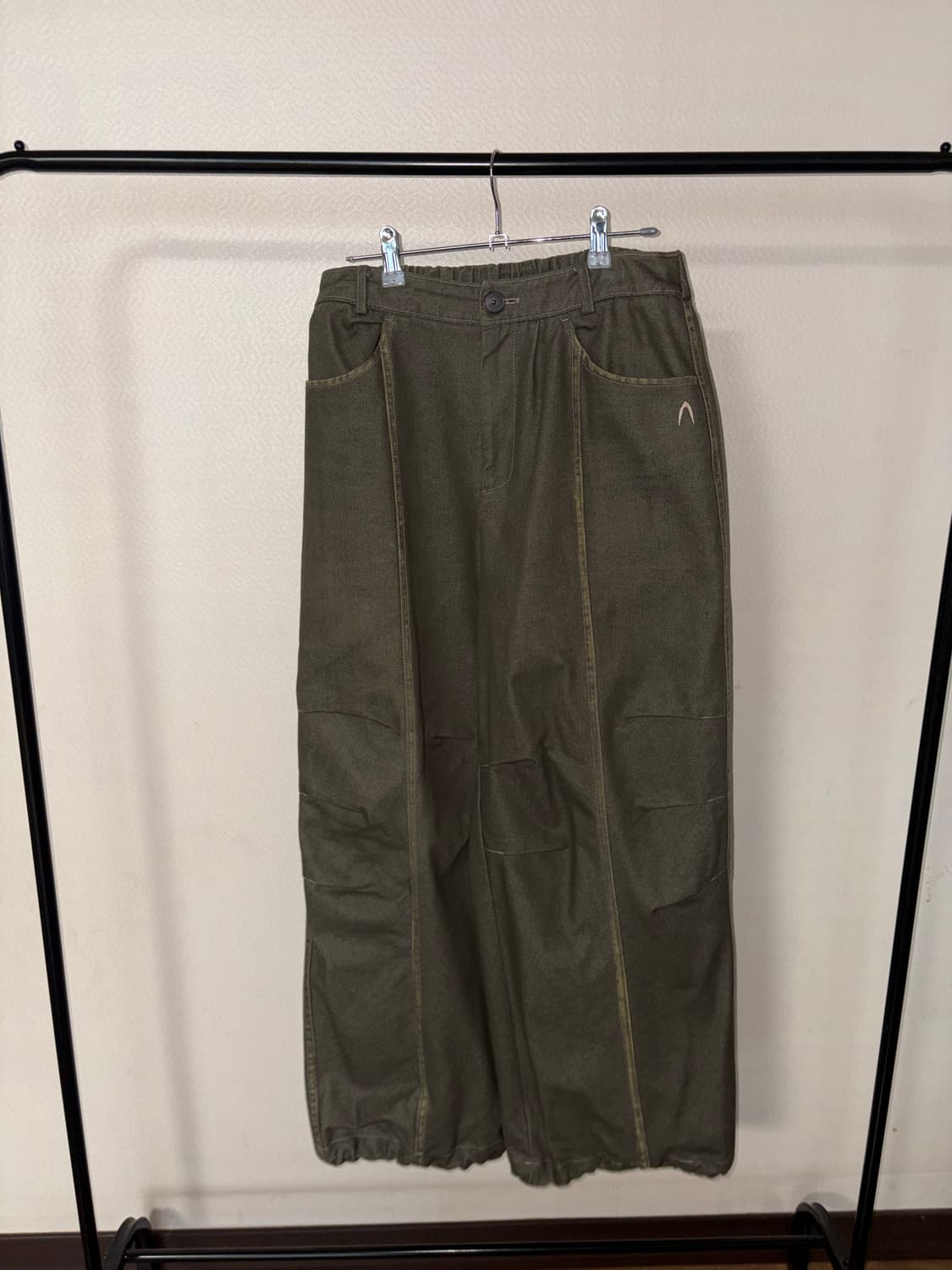 아캄 Washed Line Denim Pants (Khaki) 상품이미지3