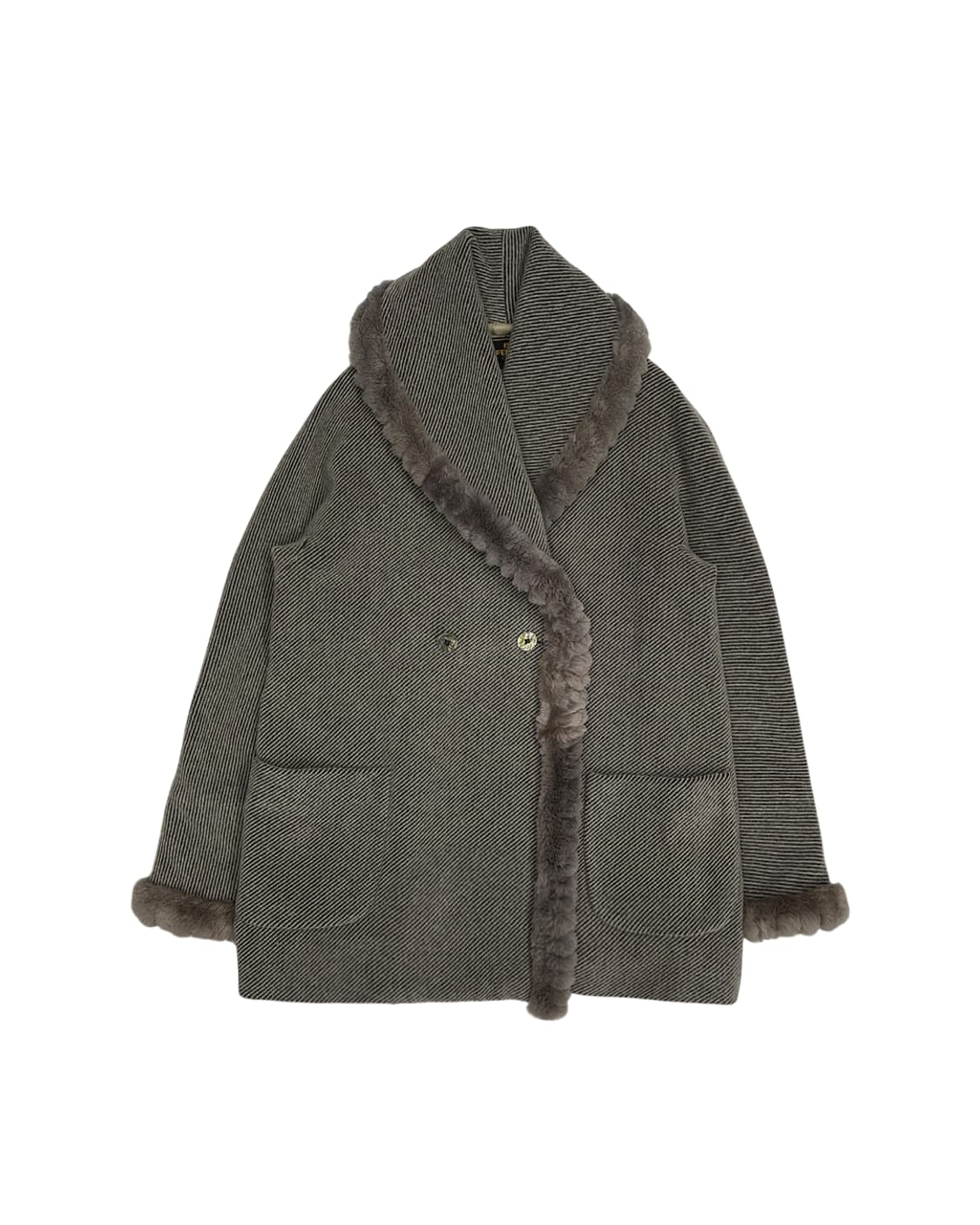 펜디 시어링 트림 울 코트 상품이미지4