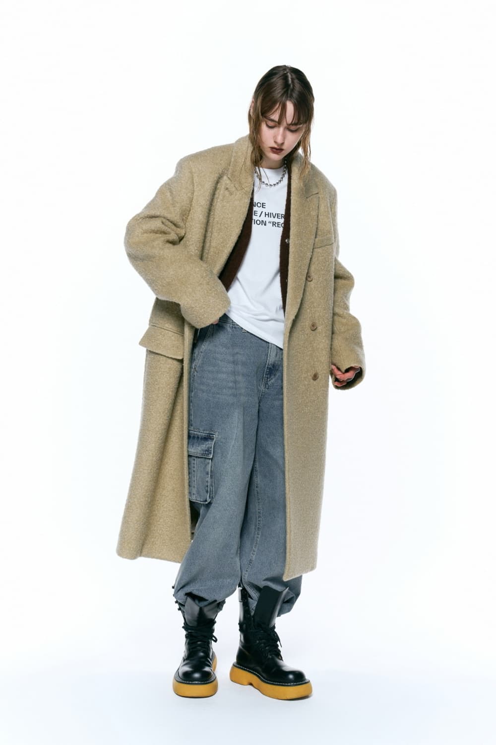 인사일런스우먼 키드모헤어 부클코트 상품이미지1