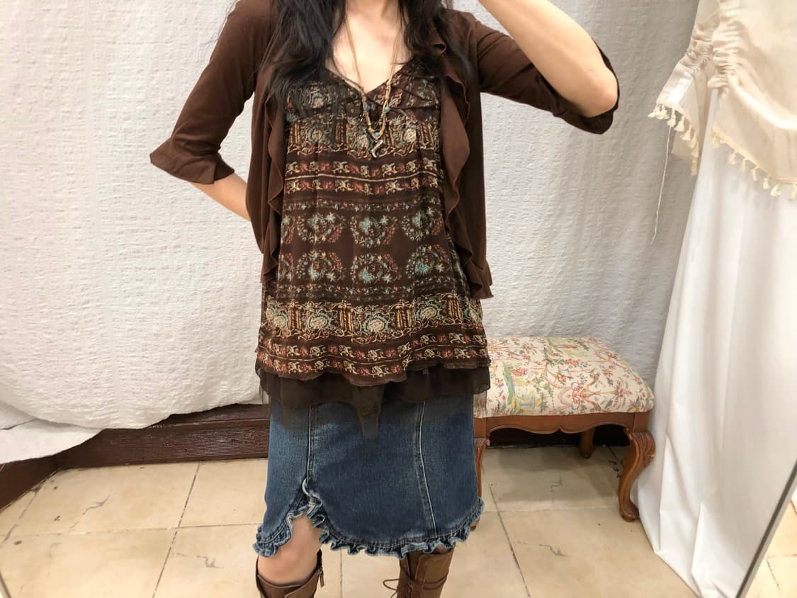 brown muse frill cardigan 상품이미지3