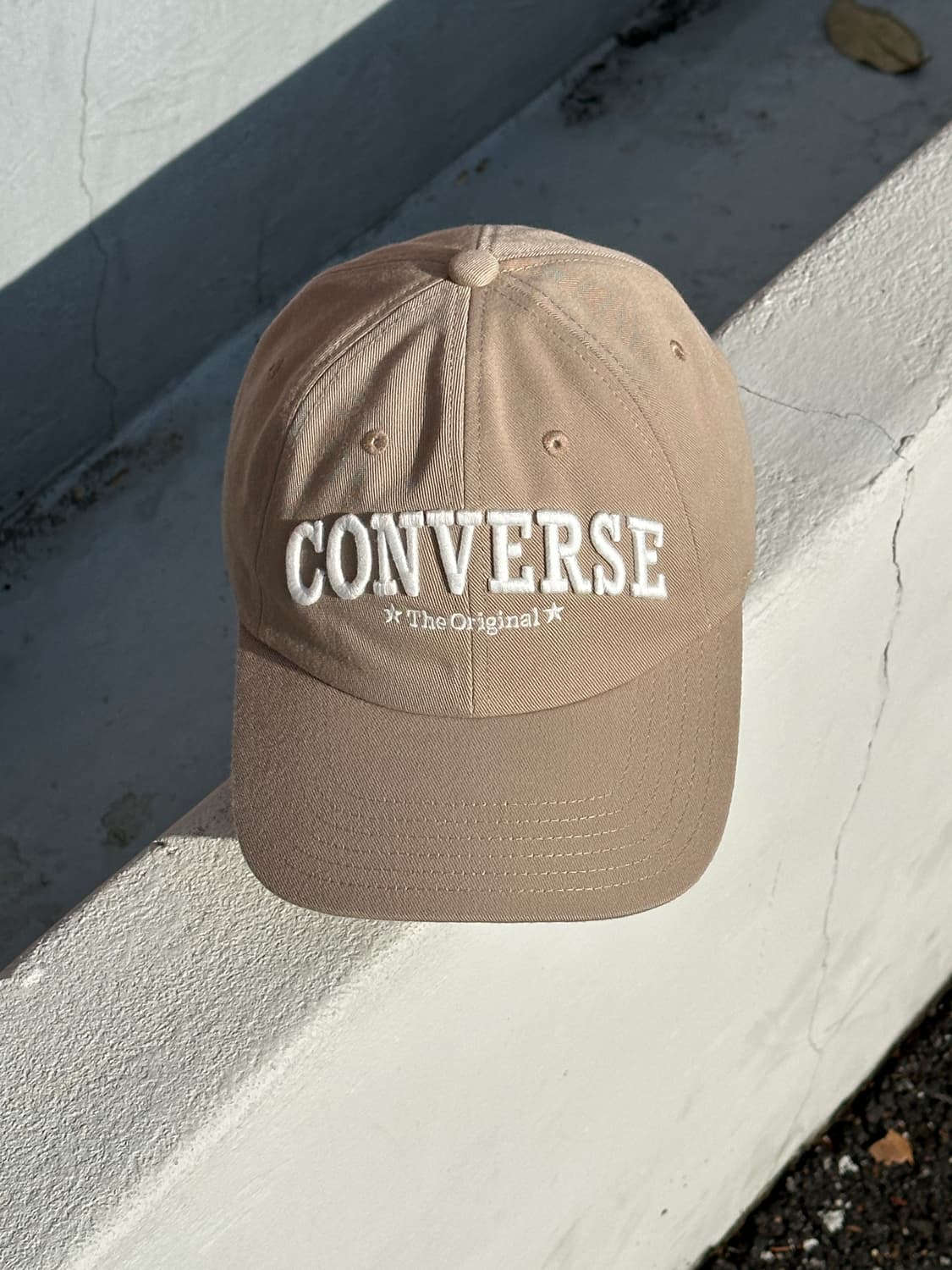 [F] 컨버스 로고 베이지 볼캡 모자 상품이미지1