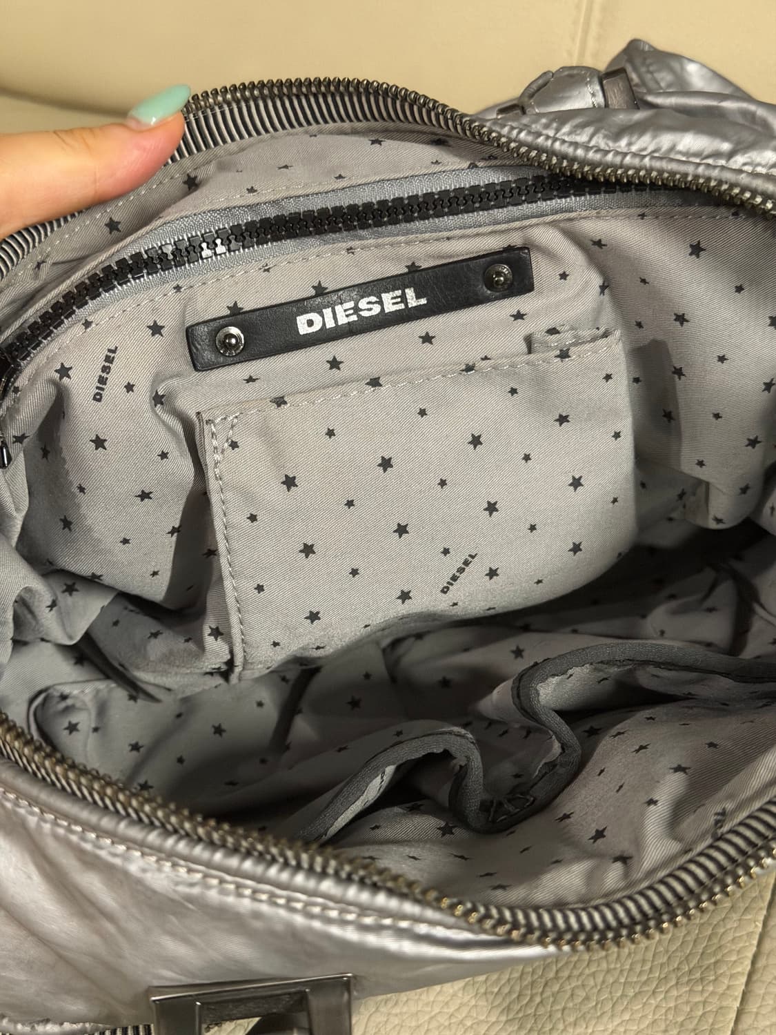 Diesel metal logo silver tote bag 상품이미지9