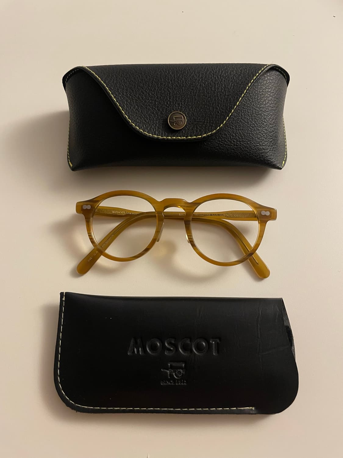 모스콧 밀첸 46사이즈 블론드 색상 + 클립온렌즈 상품이미지1