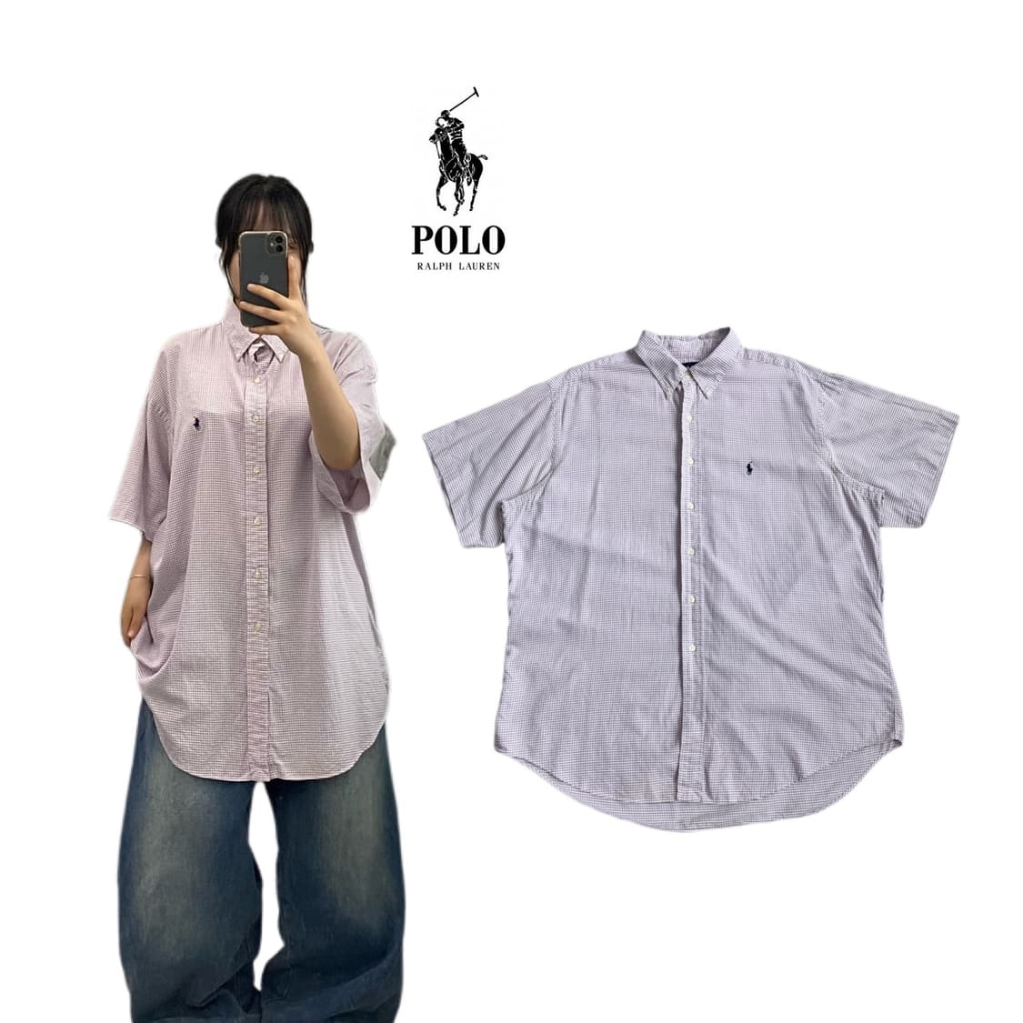 폴로 포니 체크 야머스 반팔 셔츠 상품이미지1