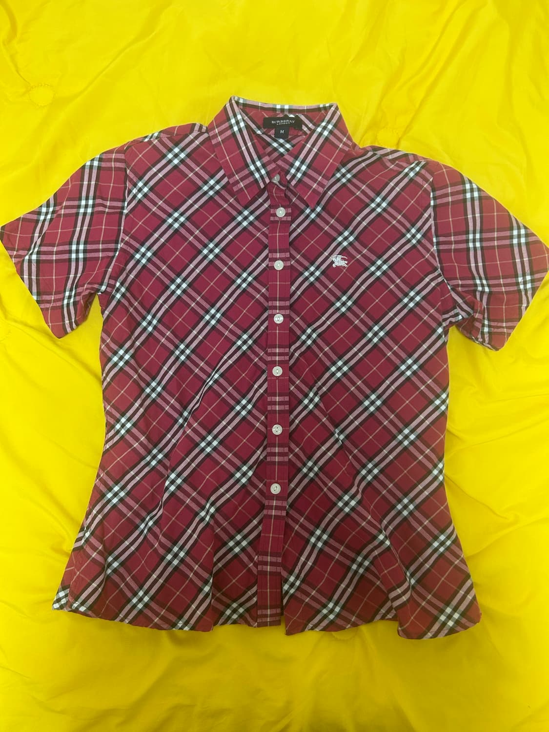 버버리 런던 반팔 체크 셔츠 M 상품이미지1