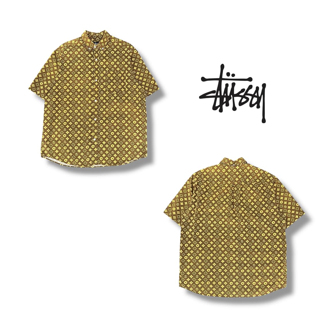  90s stussy 루이비통 모노그램 하프셔츠 y12398 상품이미지1