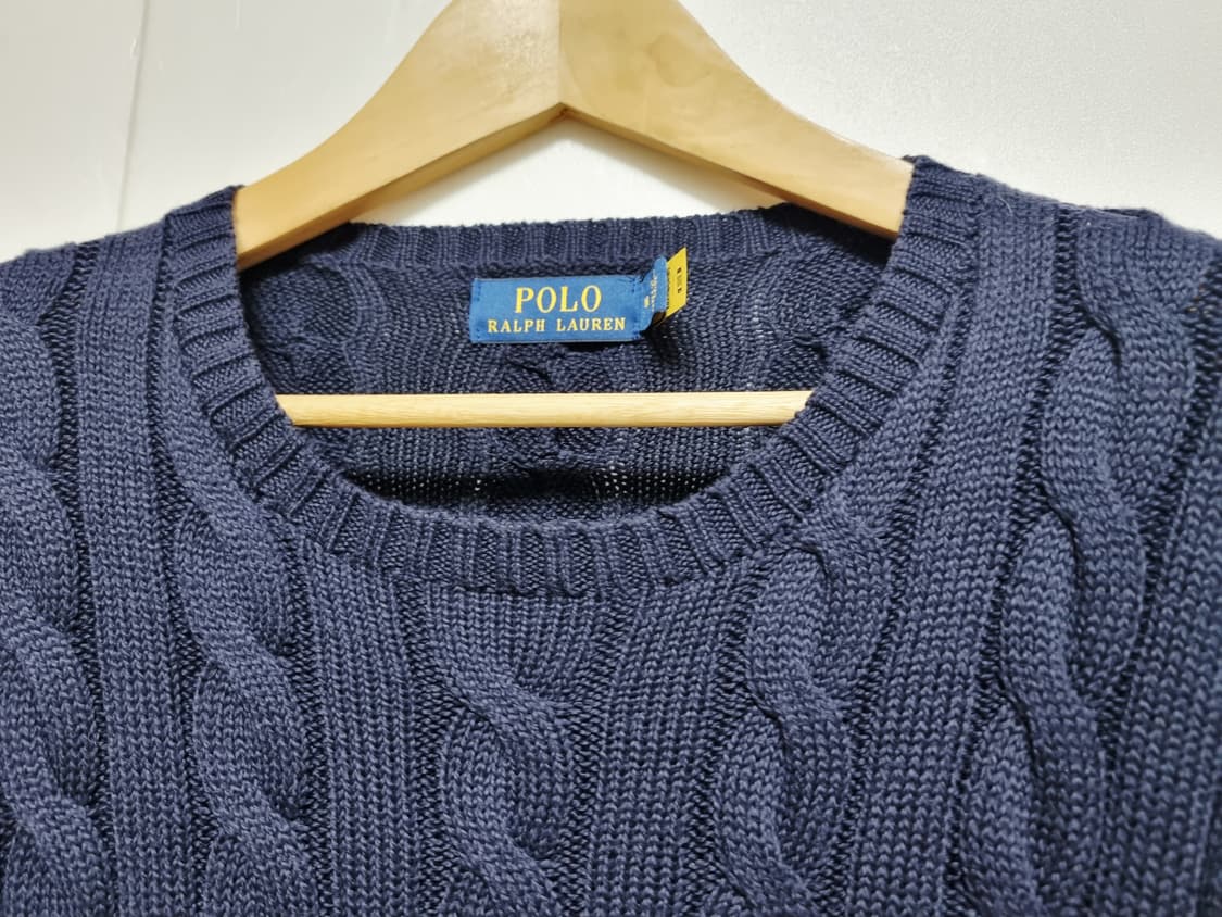 남성 2022 폴로 QR인증 긴팔 케이블 꽈배기 니트 코튼 스웨터 상품이미지8