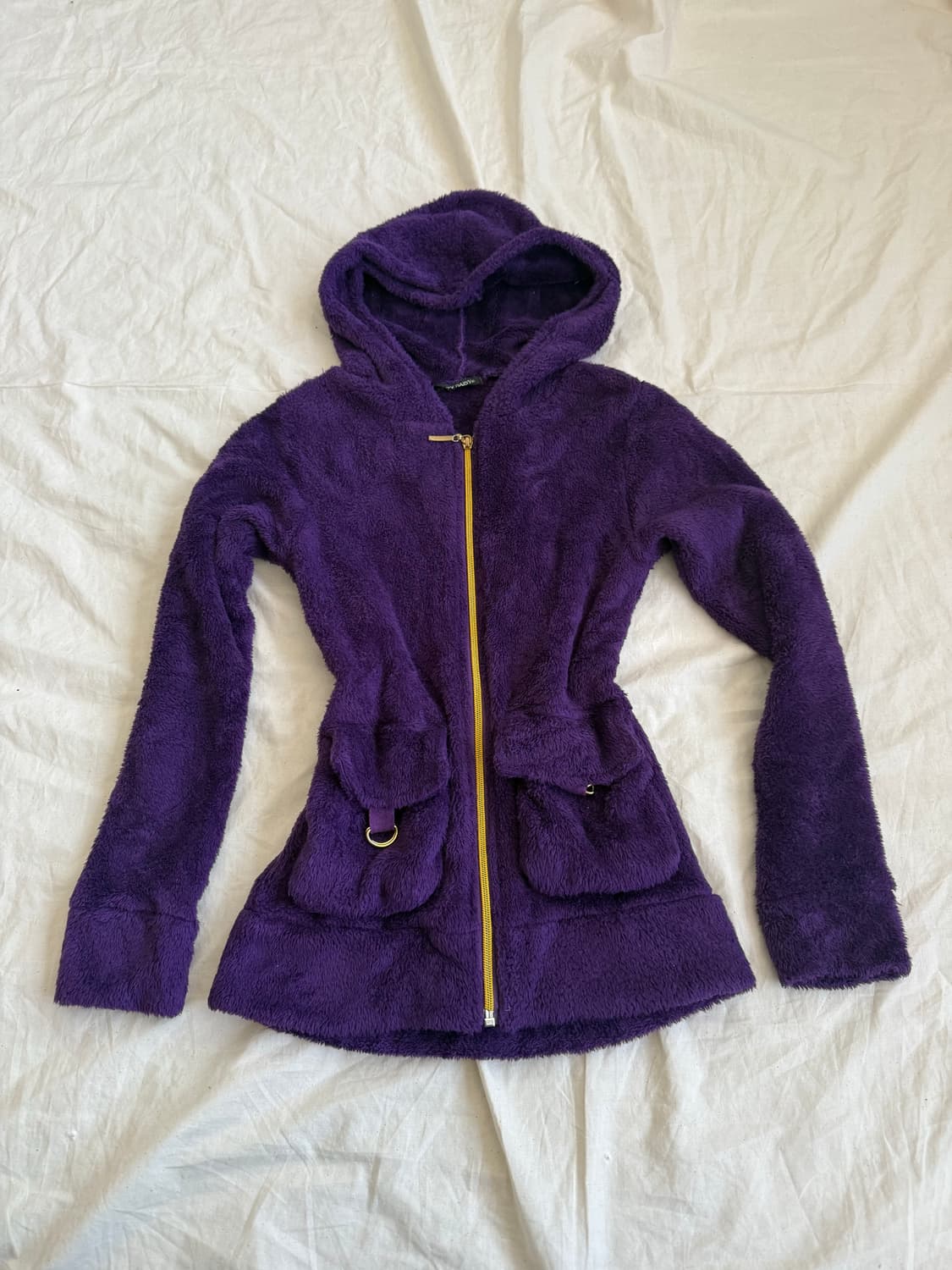 레이디 데이지 퍼플 y2k 하이틴 슬림핏 퍼 후리스 집업 상품이미지1