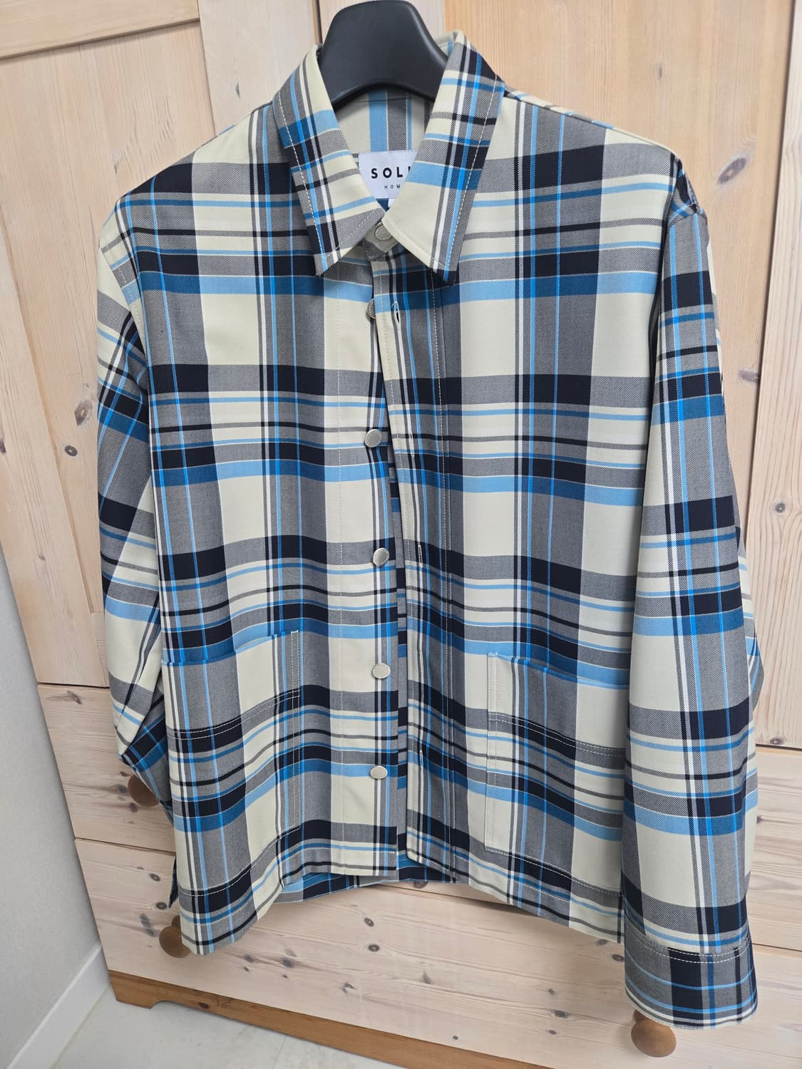 솔리드옴므 블루 체크 셔켓 (셔츠 +자켓) 상품이미지1