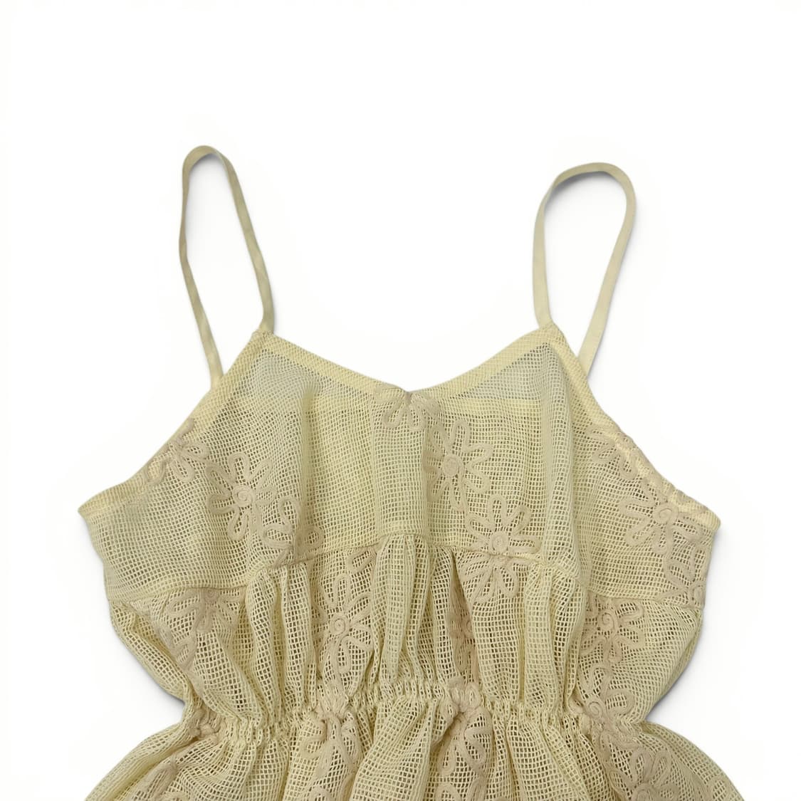 Flower Mesh Lemon Sleeveless Top 상품이미지3