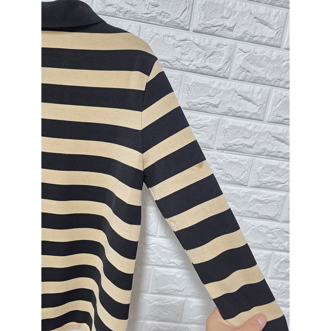 택포) 한섬 SJ SJ 스트라이프 코듀로이 폴로티 M 상품이미지3