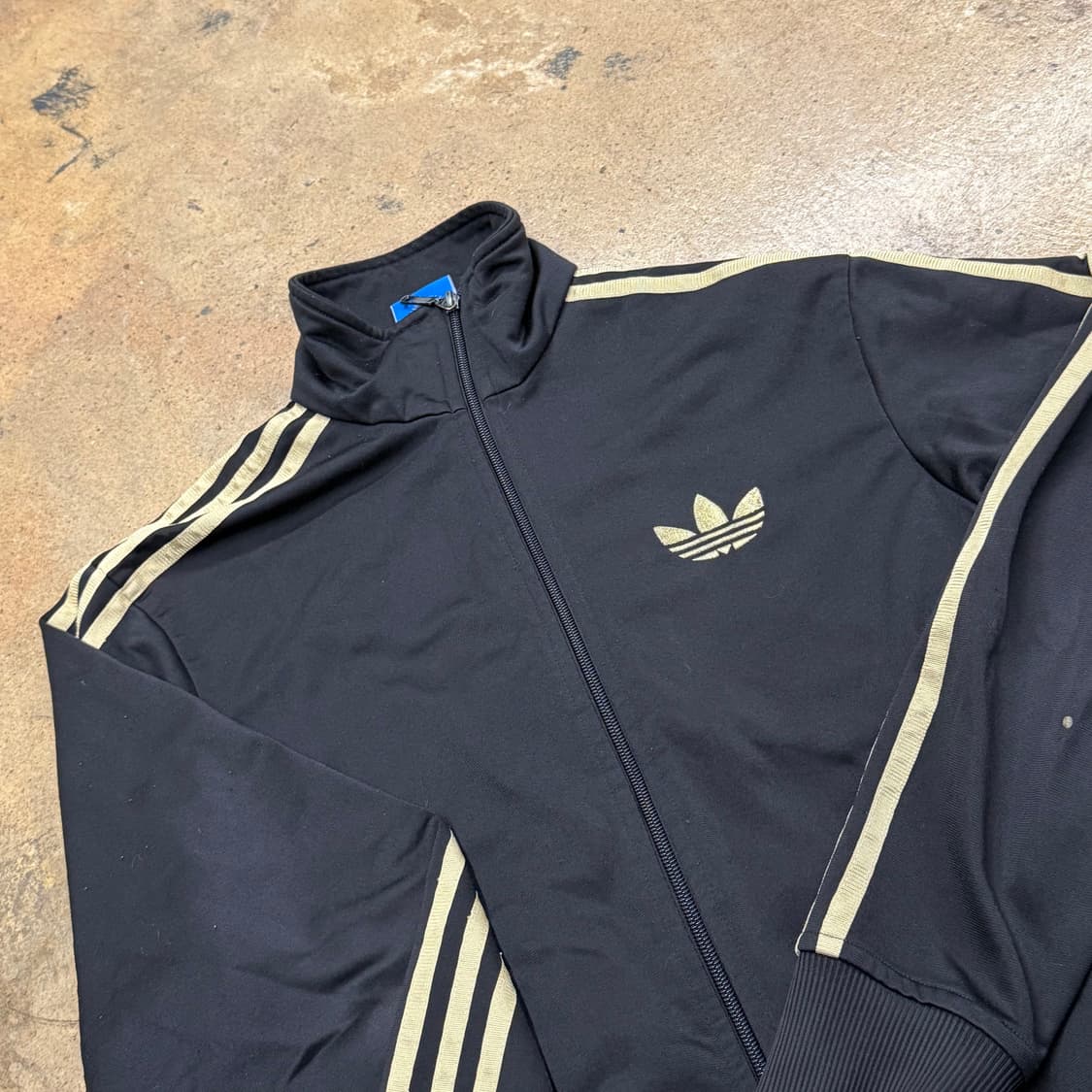 [정품/90] 아디다스 검골 블랙 골드 삼선 트랙탑 져지 b16 상품이미지1