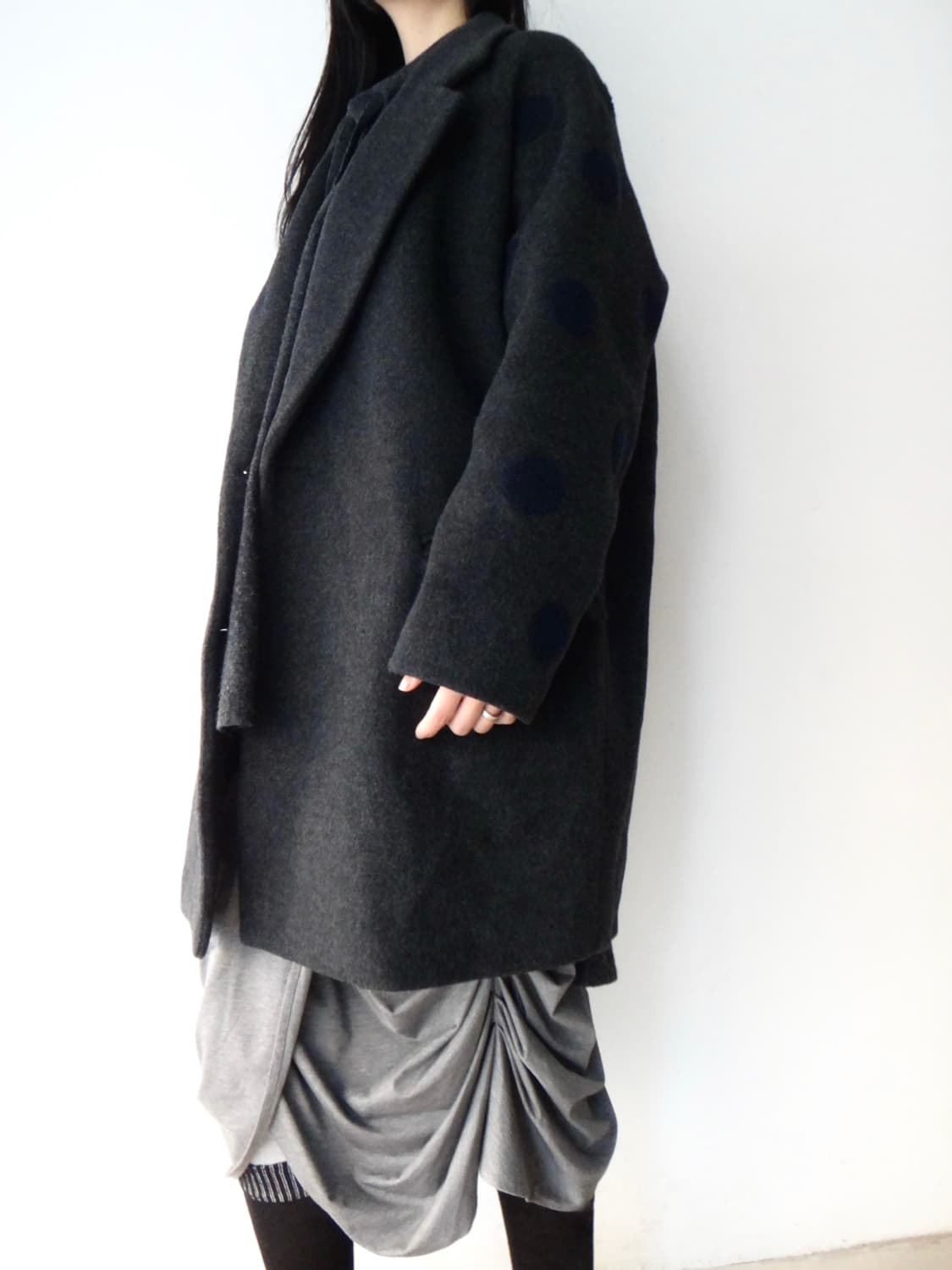 TOMBOY dot point midi coat / grey 상품이미지7