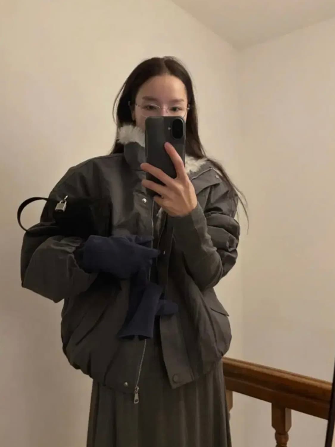 메이비베이비 퍼 점퍼 다크그레이  상품이미지1