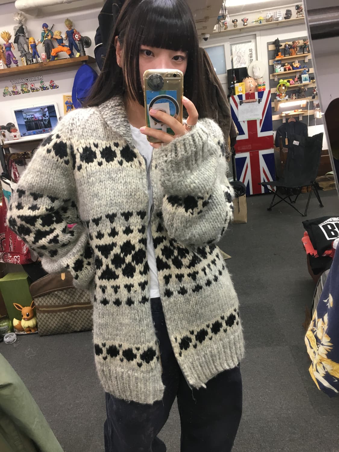 빈티지 코위찬 니트 집업 상품이미지1