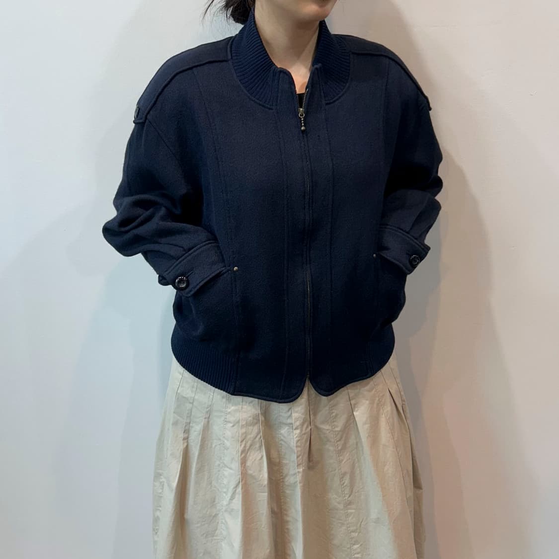 빈티지 네이비 울 자켓 상품이미지3