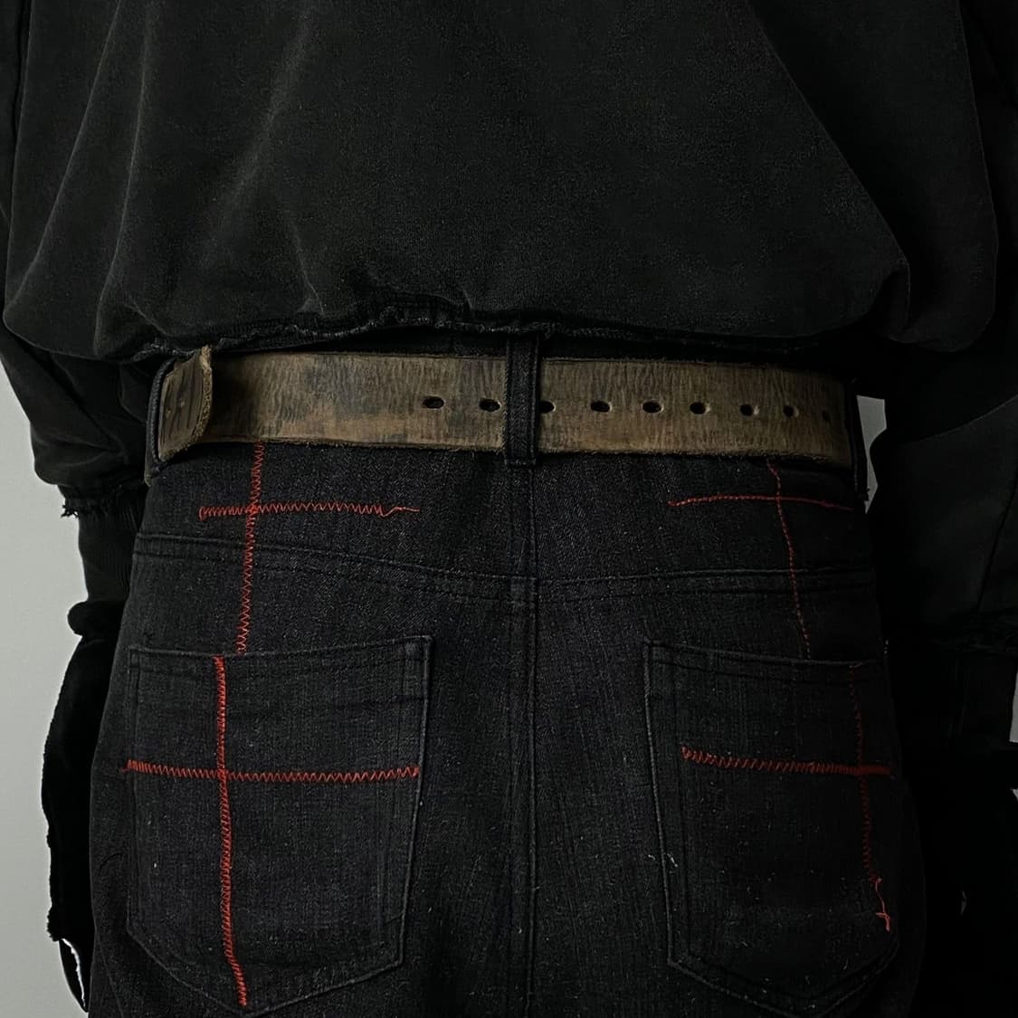 VINTAGE distressed wash graphic belt 상품이미지4